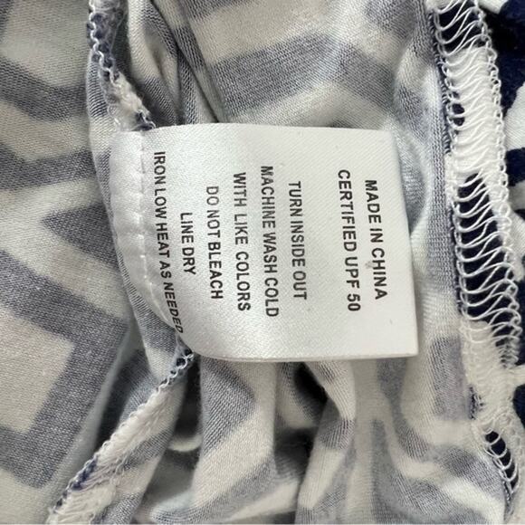 Mott 50 Navy Diamond Nancy Hooded Cover Up SPF 50 Bamboo Size Small - Picture 11 of 12